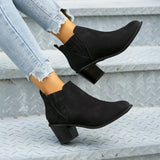 Breakj Pointed-Headed Coarse And Martin Boots 2025 New One-Legged Velvet Short