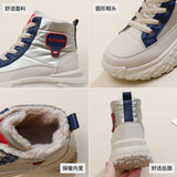 Breakj Cotton Shoes Women Winter Plus Velvet And Thick Snow Boots 2024 Casual High Top Bread Shoes Women