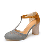 Breakj New 35-43 Fashion Large Size Summer Breathable Hollow High Thick Heel Sandals Popular Women's