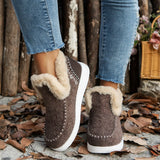 New Thick Bottom Snow Boots Women Add Velvet And Thick Hair Warm Large Size Sewing Bag Women's Cotton