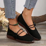 Lightweight Soft Soles Mom Shoes Round Head Breathable Sutures Shallow Single Shoes
