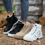 Breakj Shoes Children's Shoes 2025 New Winter Large-Size Casual Plus Velvet Winter Shoes Korean Version Of The Students' Women's Shoes High-Top