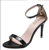Silver Gladiator Sandals Roman sandals Summer Office High Heels Women Buckle Strap Pumps Casual Women