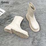 Autumn Winter Women Long Boots PU Leather Ladies Zipper Knight Flats Heel Boots Fashion Non Slip High Heel Knee-high