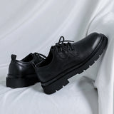 Breakj New Small Leather Shoes Male British Wind Large Size Men's Shoes 45 46 Black Tie Belt Ancient Trend Shoes