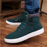 Spring Style English Frosted Belt Buckle Men's High Upper Shoes Popular Men's Shoes Men's Board Shoes A862 Men's