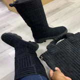 Women's Boots Luxury Brand 2023 New Women's Thick-soled Thick-heeled Warm Boots Women's Towel Cotton Boots Motorcycle