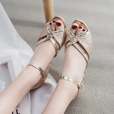 Women Sandals 2020 Summer Shoes Woman Dress Shoes Bling Weddging Shoes Silver High Heels Pumps Ladies Shoes Zapatos Mujer