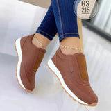 New Round Head Thick Soles Elastic Sneakers Women's Large Size Low Help Shallow Single Shoe Casual