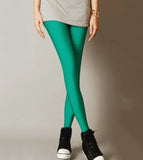 Women Shiny Pant Leggings Hot Selling Leggings Solid Color Fluorescent Spandex Elasticity Casual Trousers Shinny