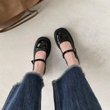 Shoes Women's Spring New Trend Students Thick Bottom Increased Black Thick Heel Shoes Women