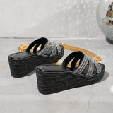 Breakj Slipper Female Summer 2024 New Diamond Thick Bottom Fashion High Heel Cool Drag Women's
