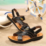 Sandals Men's Summer New Casual Beach Shoes Leather Fashion Breathable Sandals Tide Mens Roman Sandals Leather