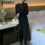 autumn winter bodycon O-neck basic slim A-LINE thick long dress women's dress female basic maix robe dresselegant