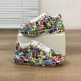 Breakj Old Dad Shoes Female Tide Summer And Autumn New Print Graffiti Large Size Casual Single Shoes