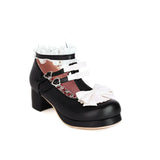 Lolita Shoes Women Low Round with T Straps White Bow Cute Girls Princess Tea Party Shoes Students Lovely Pumps Size