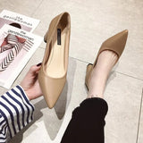 Breakj Version Of Spring Autumn New Thick Heel Single Shoes Female Pointed Head Shallow Mouth Temperament Professional Pure Color High Heels Female Fashion Ladle