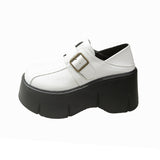 Breakj Leather Shoes 2024 Spring And Autumn New Metal Belt Buckle Waterproof Platform Platform With Mary Jane Love Single Shoes