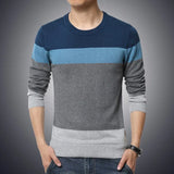 Men's Sweater O-Neck Striped Slim Fit Knittwear 2020 Autumn Mens Sweaters Pullovers Pullover