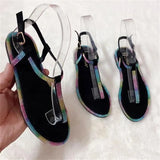 Breakj Color Rhinestone Sandal Plus Size Wear Clip Toe Women's Shoes Plus Size