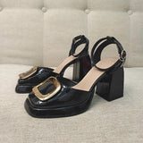 Baotou Mary Jane Single Shoe Sandals High Heels 2023 Summer New Niche Design Model Of Versatile