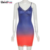 Women Sexy Y2K Bodycon Dress Skinny v-Neck Camisole Sleeveless Lace Fitness Stretchy Party Vacation Clubwear
