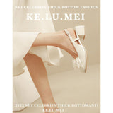 Retro Baotou Sandals For Women In Spring And Summer 2023 New Thick Heels, Bow Tie With Skirt And Buckle