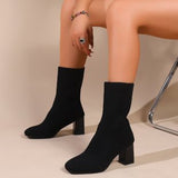 Boots Women's 2025 New Autumn/Winter Head Flying Weaving Size Size Women's Boots Coarse High Hedley Slim