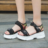 2022 Glitter High Platform Sandals Women Thick Bottom Comfortable Hook Loop Summer Shoes Woman Casual Sandalias
