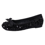 Sequined Ballet Flats Summer New Women Bow Round Toe Mary Janes Shoes Fashion Diamond Pendant Elegant Ladies