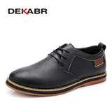 High Quality Men Flats Casual New Genuine Leather Flat Shoes Men Oxford Fashion Lace Up Dress Shoes Work Shoe