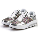 Women's Sneakers Casual Ladies Wedges Sneakers Sequins Shake Shoes Fashion Walking Girls Sport Women's Platform Shoes