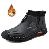 o'clock New Arrivals Men Ankle Boots Autumn Breathable Slip-on Shoes Winter Plush Casual Botas De Hombre Trend Large