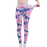 Fashion Women Leggings Beautiful Leaf Floral Printing High Waist Jeggings Stretch Pant Sexy Hot Sale Clothing