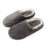 Women Wool House Slippers Warm Soft Flat Shoes Home Indoor Footwear Candy Color Autumn Winter Fashion 2021 Shoe Plus Size