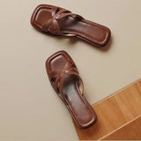 Breakj 2023 New Fashion Women's Shoes Hollow Out One-Word Outside Wear Flat Slippers Cool Drag Female Hot