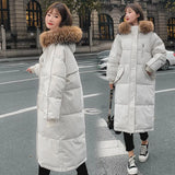2022 Long Winter Coat Women Hooded Down Parka Ladies New Warm Winter Jacket Women Loose Big Fur Collar Jacket
