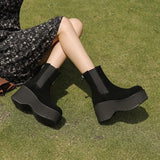 Breakj Platform Heel Martin Boots 2024 New Ultra-High Heel Ankle Boots Platform Bottom Elastic Thin Boots Women's