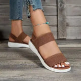 Breakj Sandals Women's Summer Thick-Sed Flats Fish Mouth Tight Size Sandals Women's Shoes