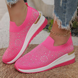 Breakj Women's Shoes 2025 New Round Head Slope And Fashion Hot Diamond Sports Leisure Pedal Women's