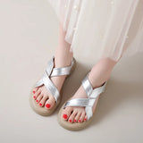 Breakj One Foot Pedal Sports Roman Sandals Women 2024 Summer Platform Retro Casual Fashion Beach Cool Drag