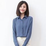 Chiffon Shirts Womens Tops And Blouse 2021 New Casual Multi Color Womenswear Plus Size Long Sleeve Blouses Clothing