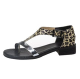Flat Gladiator Sandals Women Leather T-Strap Rome Sandals Cover Heel Buckle Strap Concise Mixed Colors Bohemian