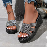 Breakj Slipper Female Summer 2024 New Diamond Thick Bottom Fashion High Heel Cool Drag Women's