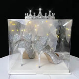 Bow High Heels Summer New Thin-Heeled Single Shoes Crystal Bridesmaids Wedding Shoes Hollow