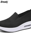 Women Sneakers Comfortable Light Thick Sole Outdoor Breathable Trend Mesh Female Shoes Slip On Fashion Leisure Style