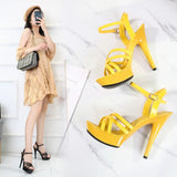 Breakj One Word With Sandal Female 2023 New Summer Fashion 13CM Joker Web Celebrity Sexy High Heels Thin