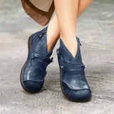 Women Boots Snow Boots PU Ankle Spring Flat Shoes Woman Short Brown Botas with Fur 2020 Female Lace Up Botas