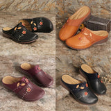 Women's Shoes Are Specially Designed For Large-Size Baotou Women's Sandals, Flower Flat-Soled Women's