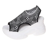 Breakj Women Casual Popular Spring And Summer New Fashion Casual Thick Profile Heel Fly Woven Large Size Sandals